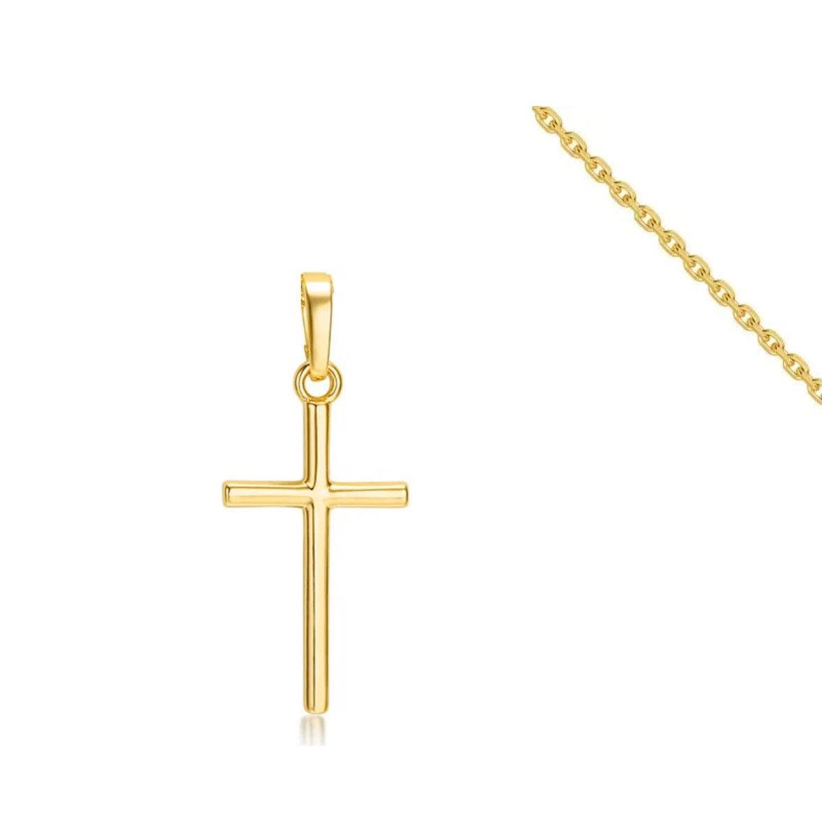 Collier Croix Dorée Femme avec Chaîne & Pendentif en Acier Inoxydable – Élégance Intemporelle