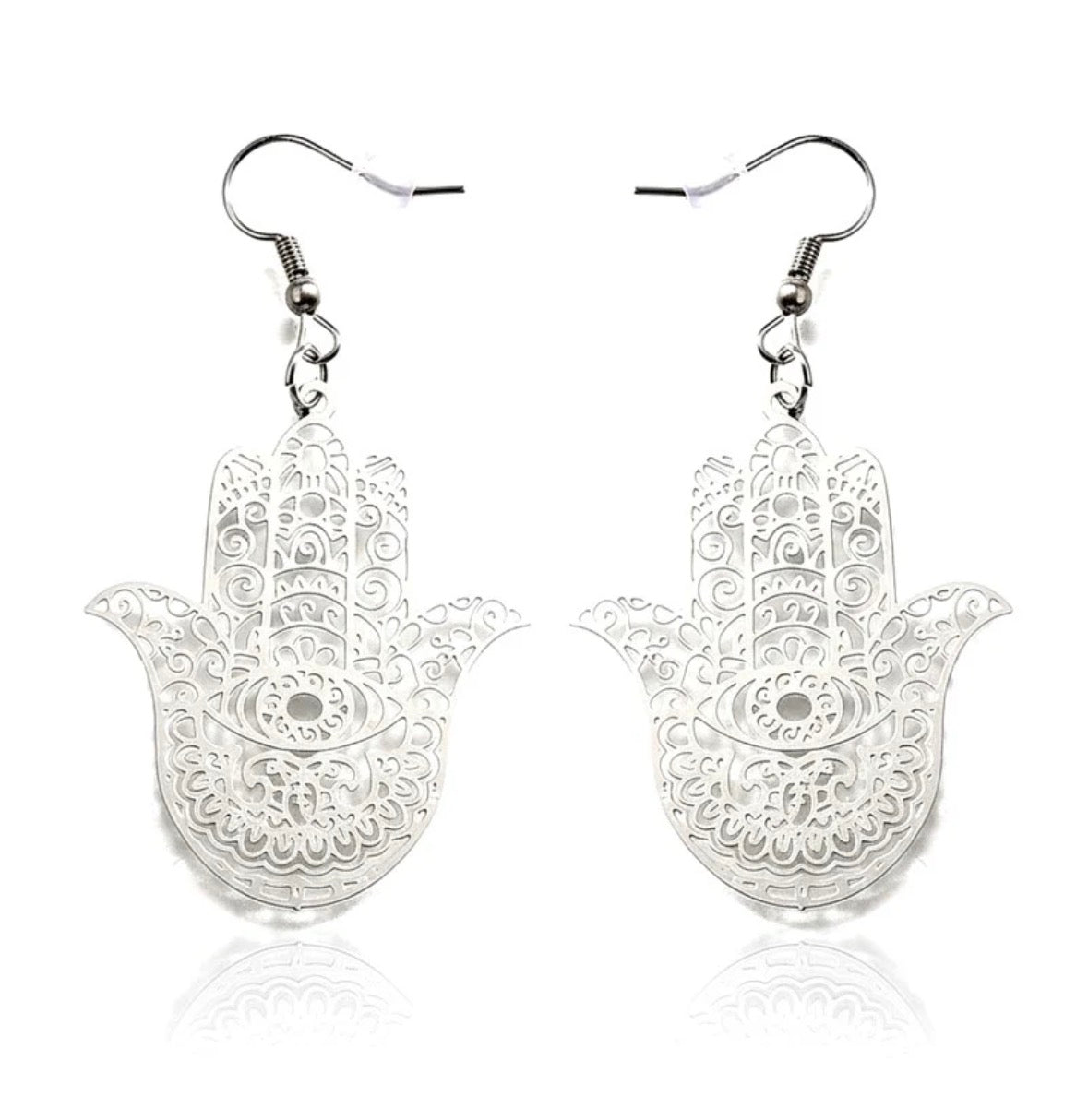 ✨ Boucles d’oreilles Mains de Fatma – Acier inoxydable